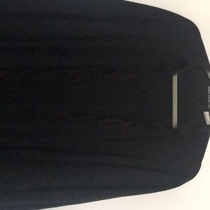 Fur trimmed black cape sweater